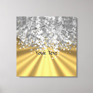 Gold and faux glitter personalised canvas print