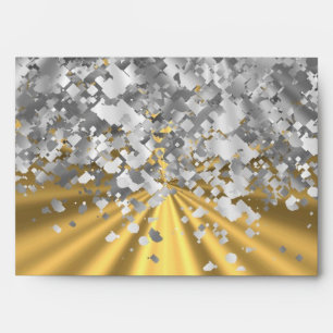 Gold and faux glitter personalised envelope