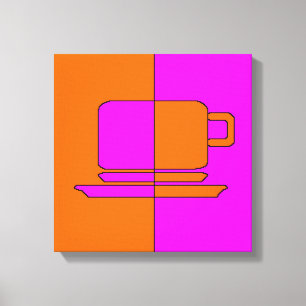 Gold and Fuchsia Square Cup Canvas Print