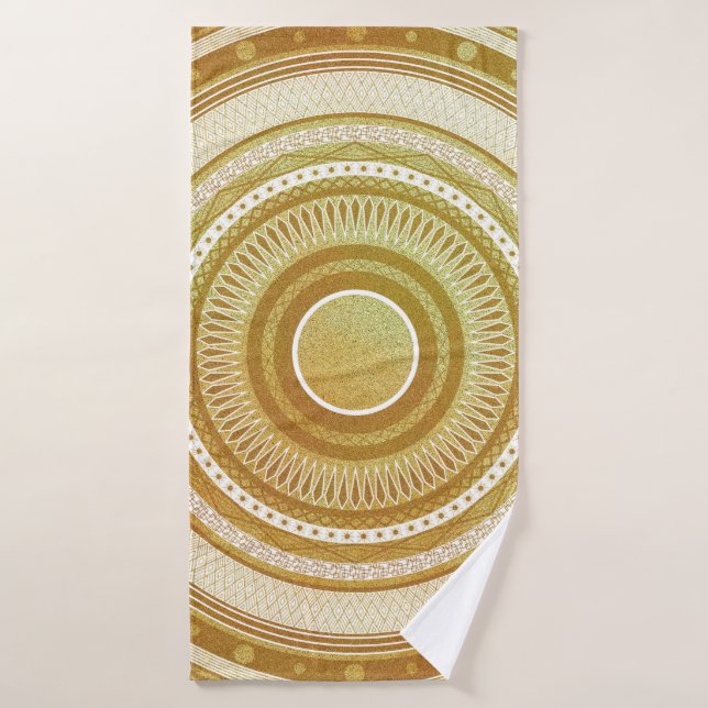 Gold and Glitter Mandala Bath Towel (Bath Towel)
