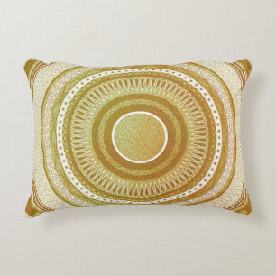 Gold and Glitter Mandala Decorative Cushion
