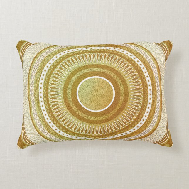 Gold and Glitter Mandala Decorative Cushion (Front)