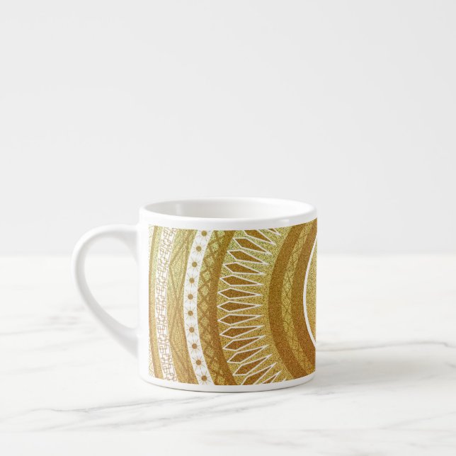Gold and Glitter Mandala Espresso Cup (Left)