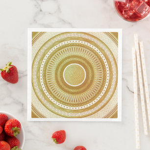 Gold and Glitter Mandala Napkin