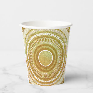 Gold and Glitter Mandala Paper Cups