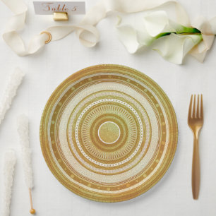 Gold and Glitter Mandala Paper Plate