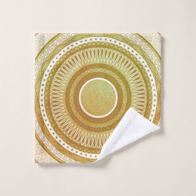 Gold and Glitter Mandala Wash Cloth (Wash Cloth)