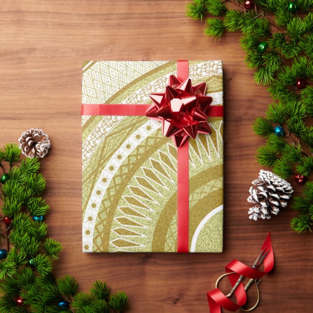 Gold and Glitter Mandala Wrapping Paper (Holiday Gift)