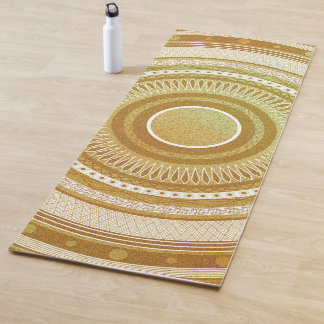 Gold and Glitter Mandala Yoga Mat