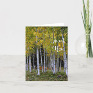Gold and green Aspens thank you Card