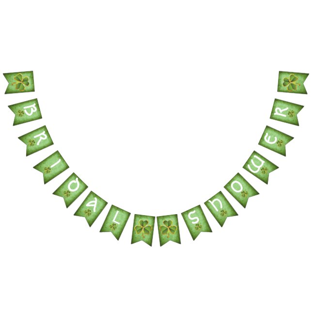 Gold and green clover Irish wedding bridal shower Bunting (All)