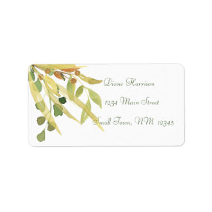 Gold and Green Foliage Address Labels