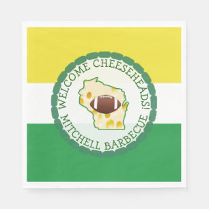Gold and Green Football Wisconsin Colours Party Napkin