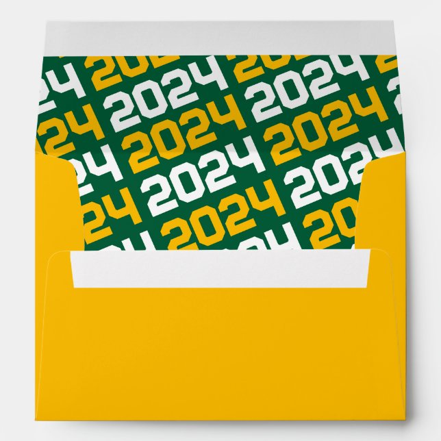 Gold and Green Graduation Envelopes (Back (Bottom))