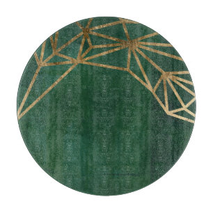 Gold and Green Jungle Web Cutting Board