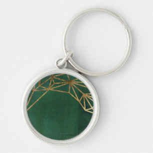 Gold and Green Jungle Web Key Ring