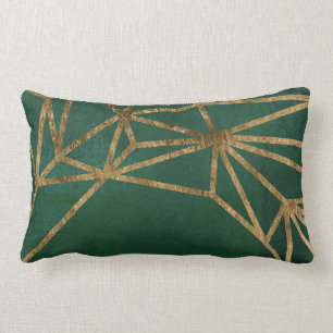 Gold and Green Jungle Web Lumbar Cushion