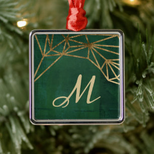 Gold and Green Jungle Web Metal Tree Decoration