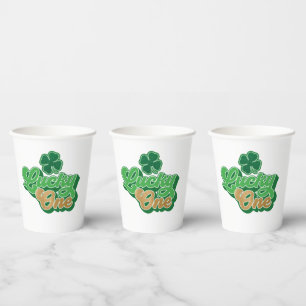 Gold and Green Lucky One First Birthday Paper Cups