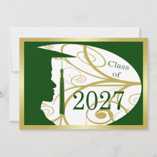 Gold and Green Man Silhouette 2027 Card
