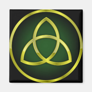 gold and green triquetra magnet