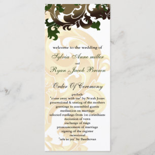 gold and green Wedding program Programme