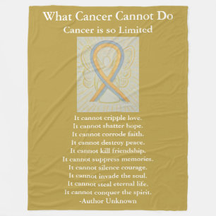 Gold and Grey Awareness Ribbon Art Fleece Blankets