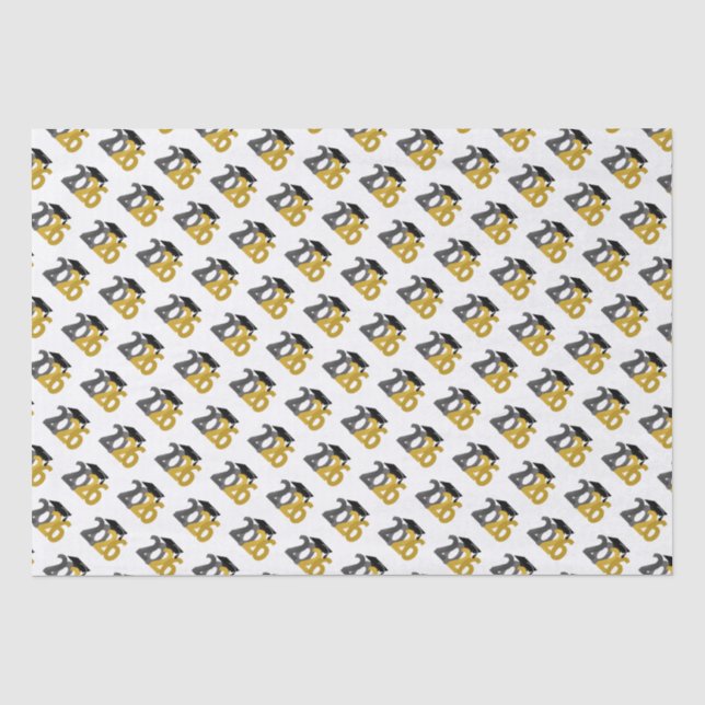 Gold and Grey Class of 2026 Graduation Tissue Paper (Front)