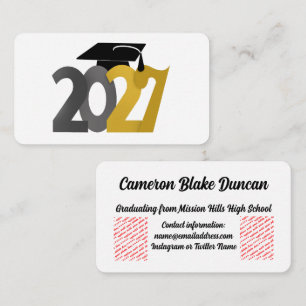 Gold and Grey Class of 2027 Graduation Enclosure Card