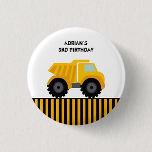 Gold and Grey Dump Truck Child's Button
