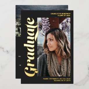Gold and grey graduate script 3 photos graduation