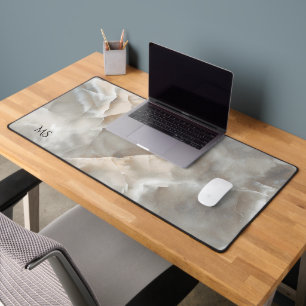 Gold and Grey Marble Desk Mat