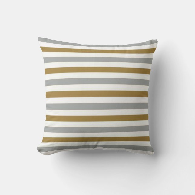 Gold and Grey Monogram Pillow (Front)