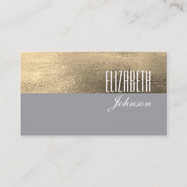 Gold and Grey Professional Business Card (Front)