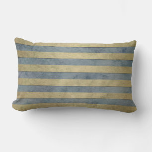 Gold and Grey Stripes Pattern Lumbar Cushion