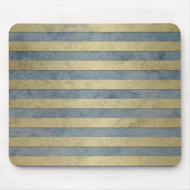 Gold and Grey Stripes Pattern Mouse Pad (Front)