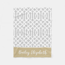 Gold and Grey Trellis Monogram | Editable Colours