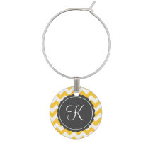 Gold and Grey Zig Zag Custom Initial