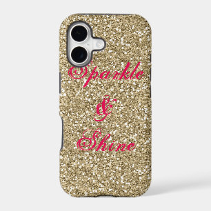 Gold and Hot Pink Glitter Sparkle and Shine