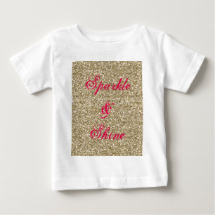 Gold and Hot Pink Glitter Sparkle and Shine Baby T-Shirt
