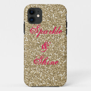 Gold and Hot Pink Glitter Sparkle and Shine Case-Mate iPhone Case