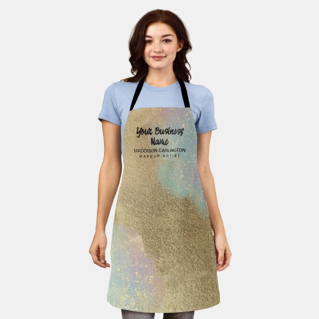 Gold And Iridescent Glitter Texture Apron (Worn)