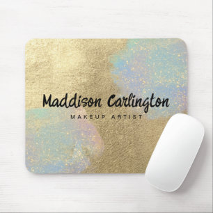Gold And Iridescent Glitter Texture Mouse Pad