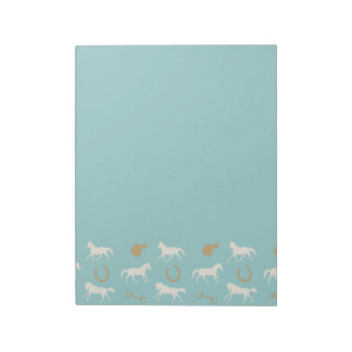 Gold and Ivory English Horses Pattern Notepad