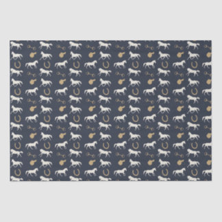 Gold and Ivory English Horses Pattern Tissue Paper