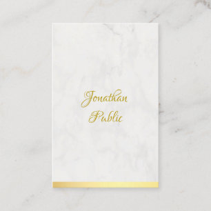 Gold And Marble Handwritten Name Modern Elegant Business Card