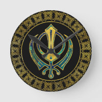 Gold and Marble Khanda symbol