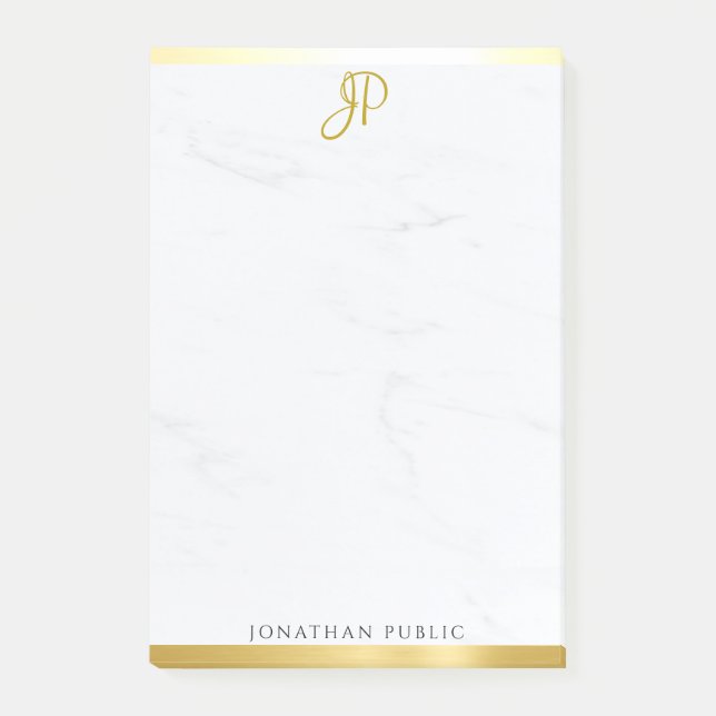 Gold And Marble Modern Simple Design Template Post-it Notes (Front)
