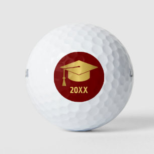 Gold and Maroon Custom Graduation Golf Balls