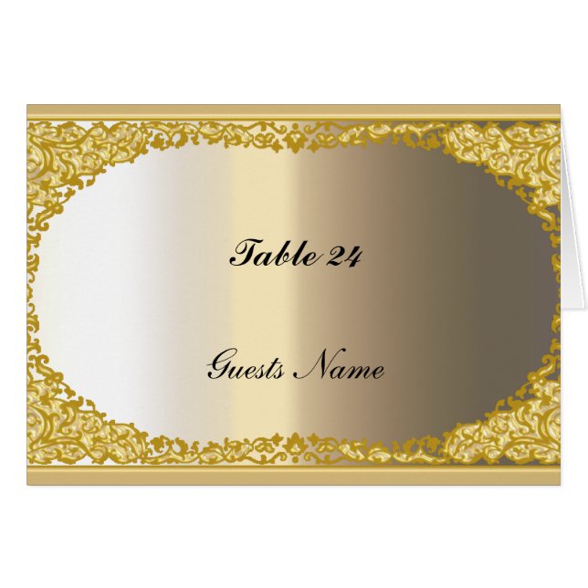 Gold and Metal look Table Place Card Menu (Front Horizontal)